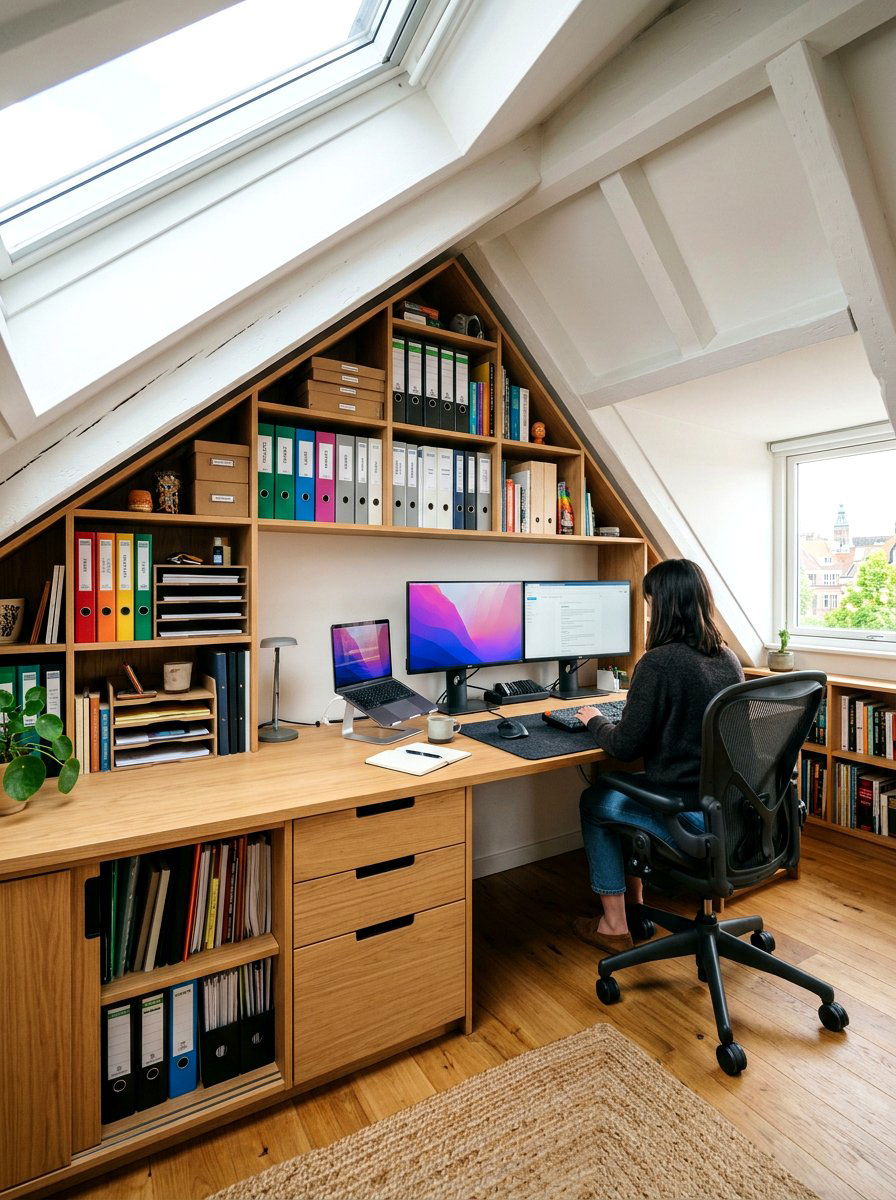 Loft Office Storage - 30 eaves storage ideas
