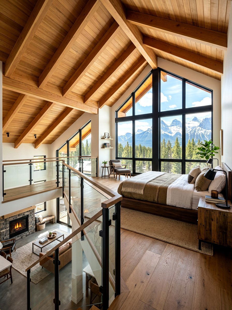 Loft Style Mountain Bedroom - 30 mountain modern bedroom ideas