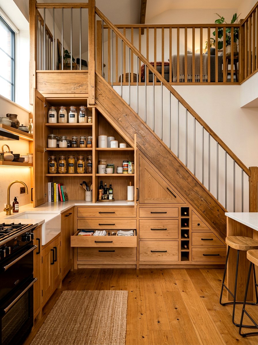 Loft Under Kitchen Storage - 30 tiny house kitchen ideas