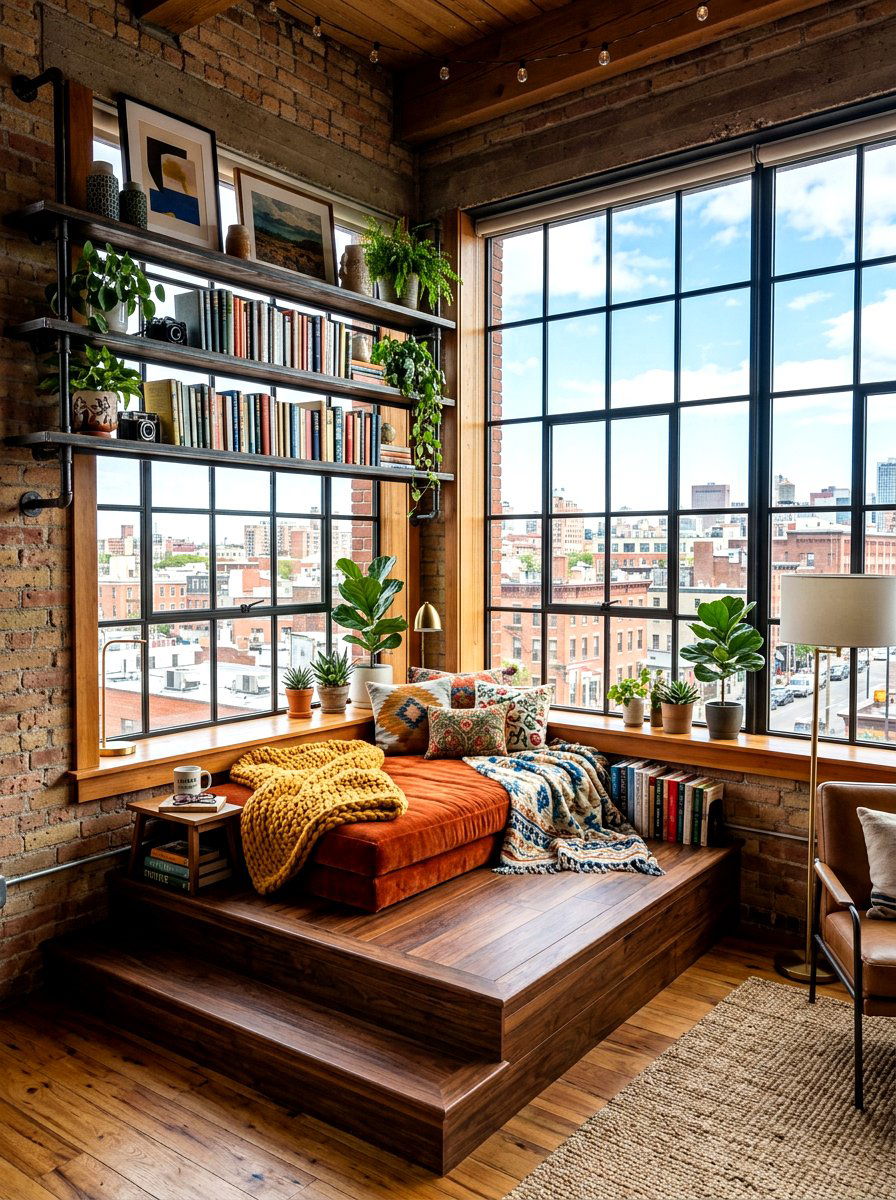 Loft Window Reading Nook - 30 window seat bookshelf ideas