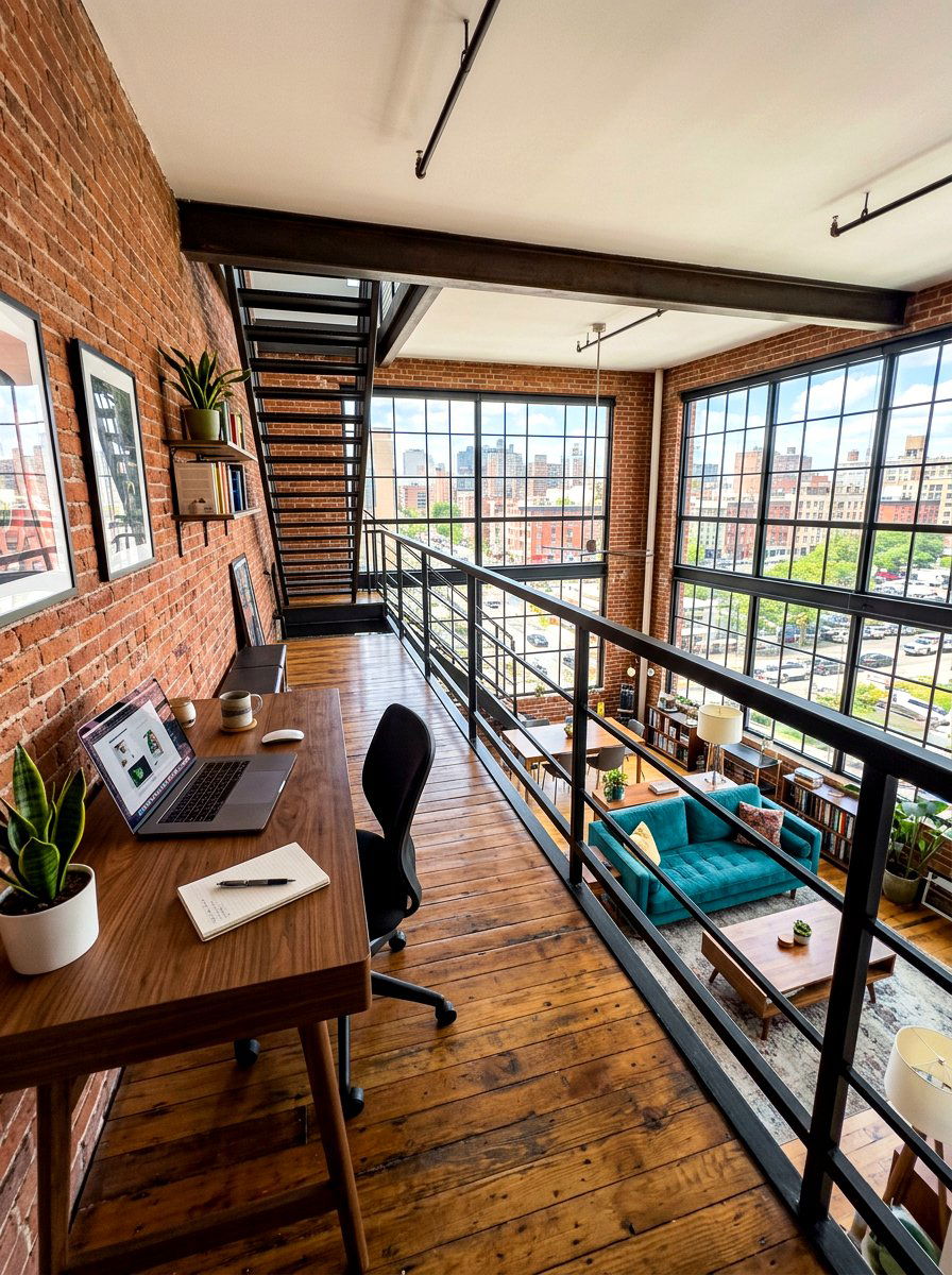 Loft Workspace - 30 cozy compartmentalized home ideas