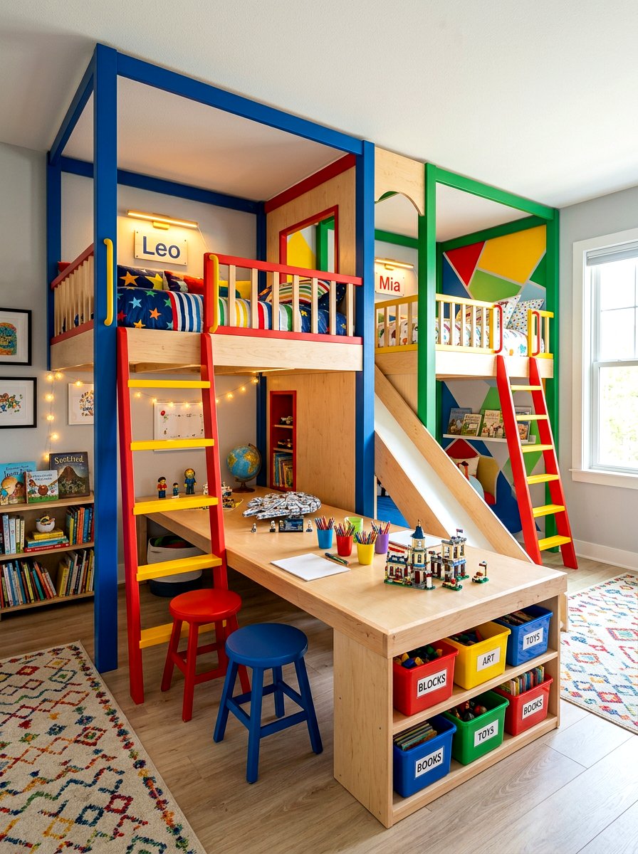 Loft bed for two kids - 30 loft bed ideas