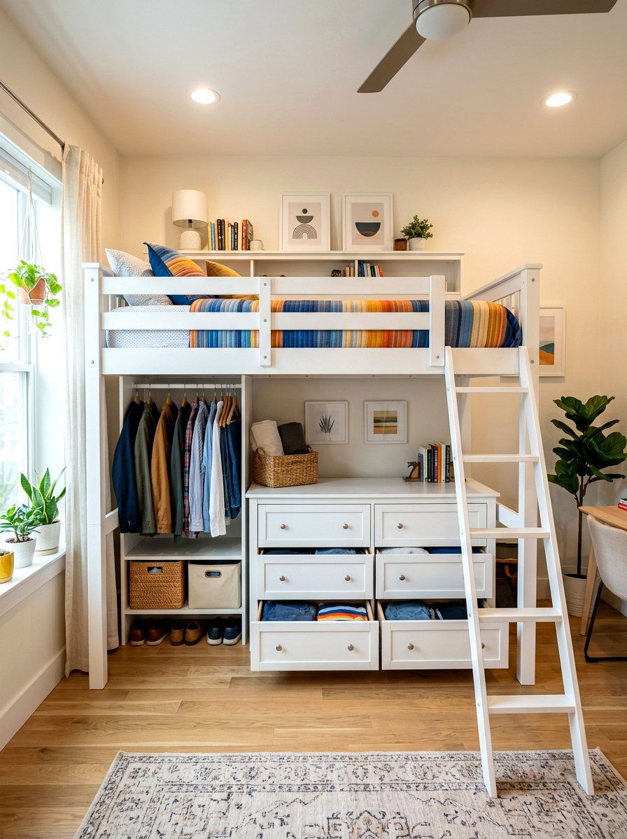 Loft bed with dresser - 30 loft bed ideas