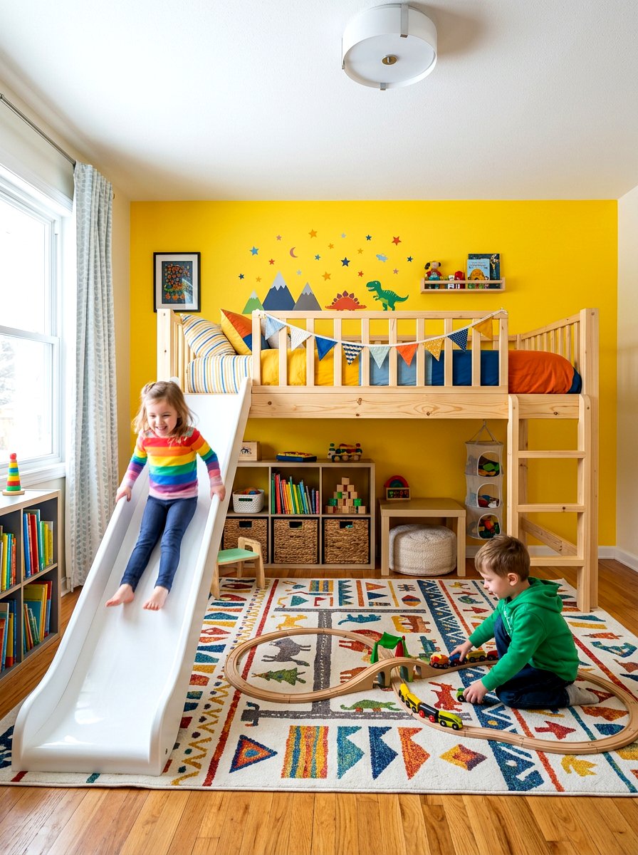 Loft bed with slide - 30 loft bed ideas