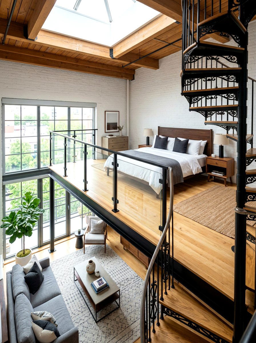 Loft bedroom mezzanine - 30 loft apartment ideas