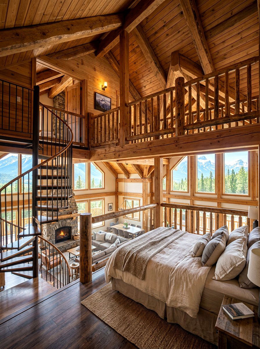Loft mountain cabin bedroom - 30 mountain cabin bedroom ideas