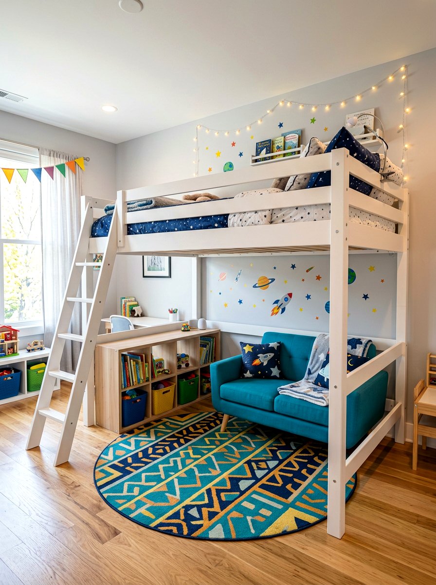 Lofted Play Bed - 30 small playroom ideas