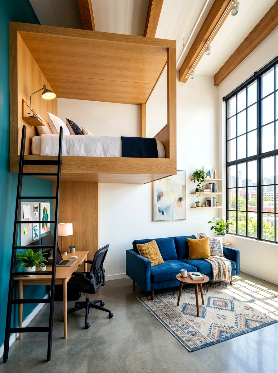 Lofted Studio Bed Nook - 30 bed nook studio ideas