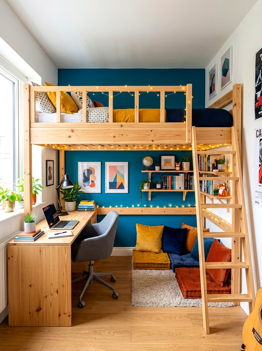 Lofted bed space - 30 book nook ideas