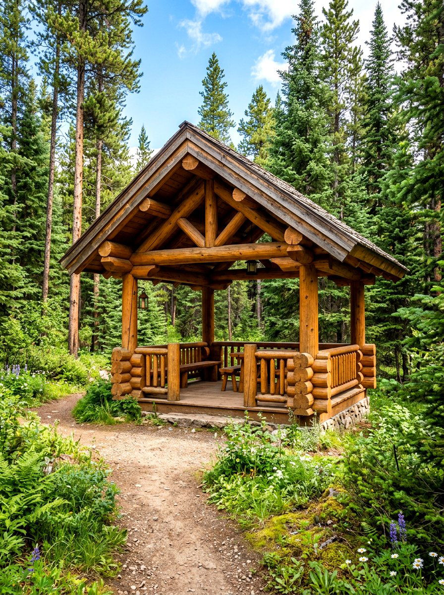 Log Cabin Gazebo - 30 rustic gazebo ideas