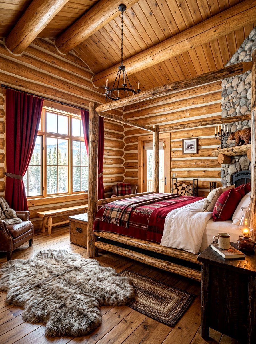 Log Cabin Heritage Bedroom - 30 western bedroom ideas