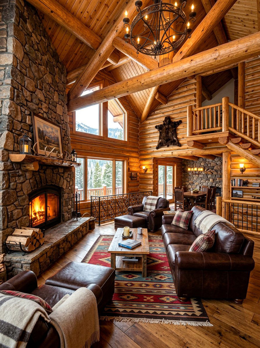 Log Cabin Interior - 30 rustic living room ideas