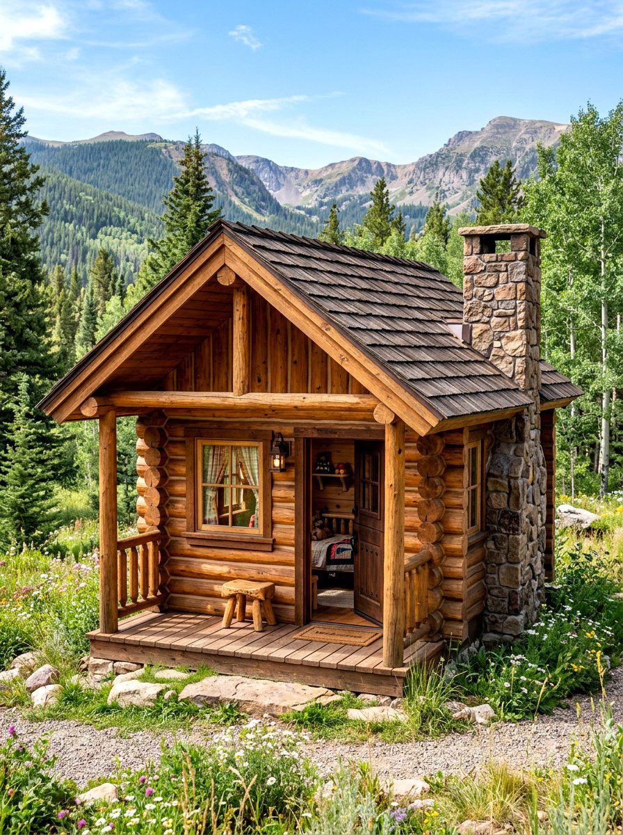 Log Cabin Playhouse - 30 playhouse ideas
