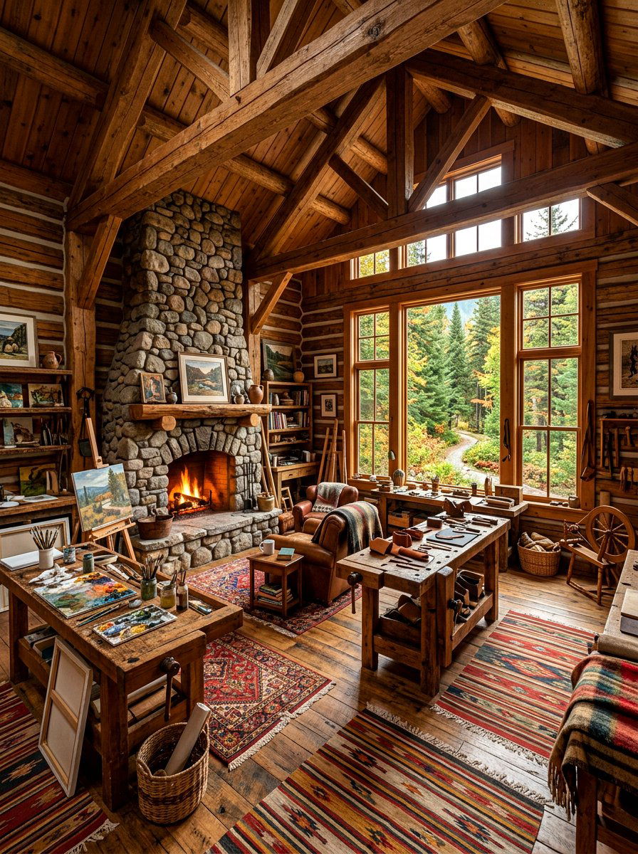 Log Cabin Studio - 30 art shed ideas