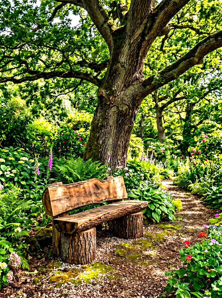 Log Garden Bench - 30 rustic outdoor furniture ideas