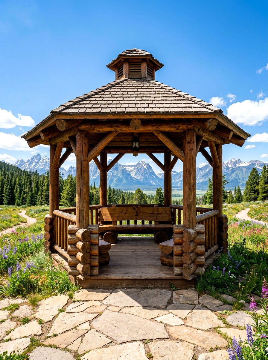 Log Gazebo - 30 budget gazebo ideas