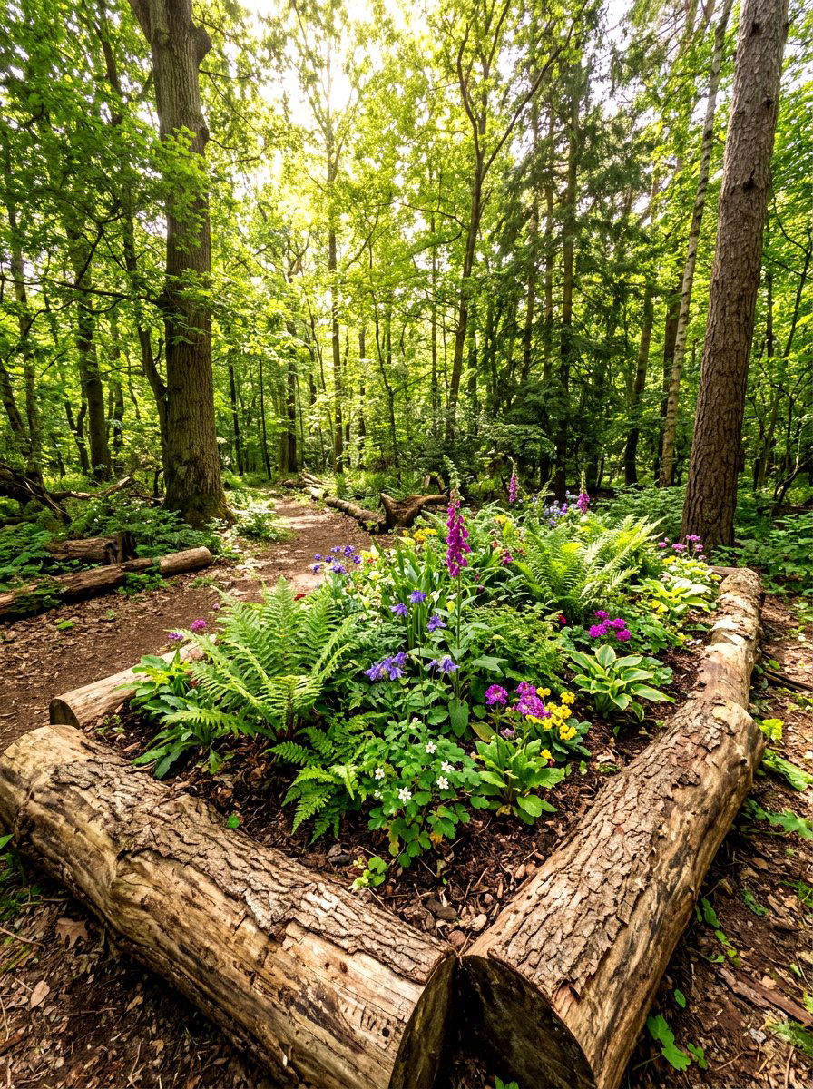 Log Raised Bed - 30 budget raised bed ideas