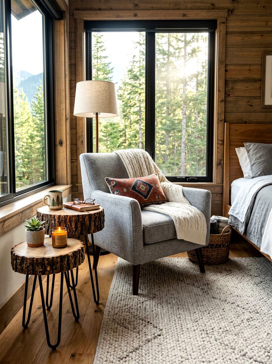 Log Slice Side Tables - 30 lodge decor ideas