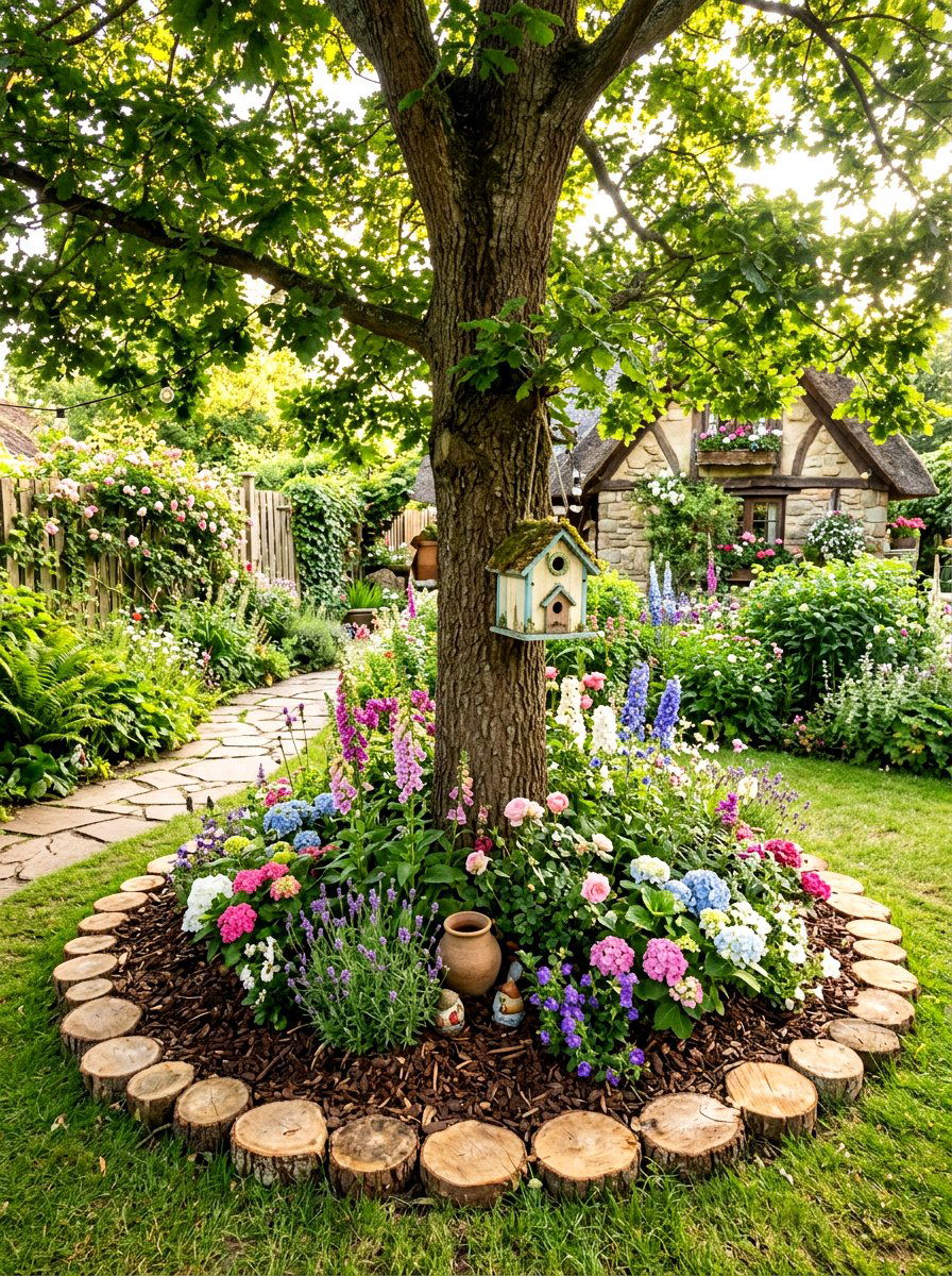 Log slice tree ring - 30 mulch ring around tree ideas