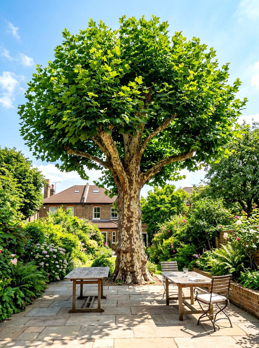 London Plane Tree - 30 backyard shade tree ideas
