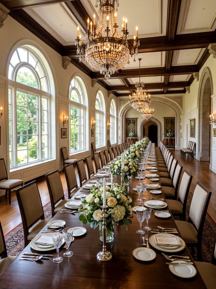 Long Banquet Hall Style - 30 dinner party hosting room ideas