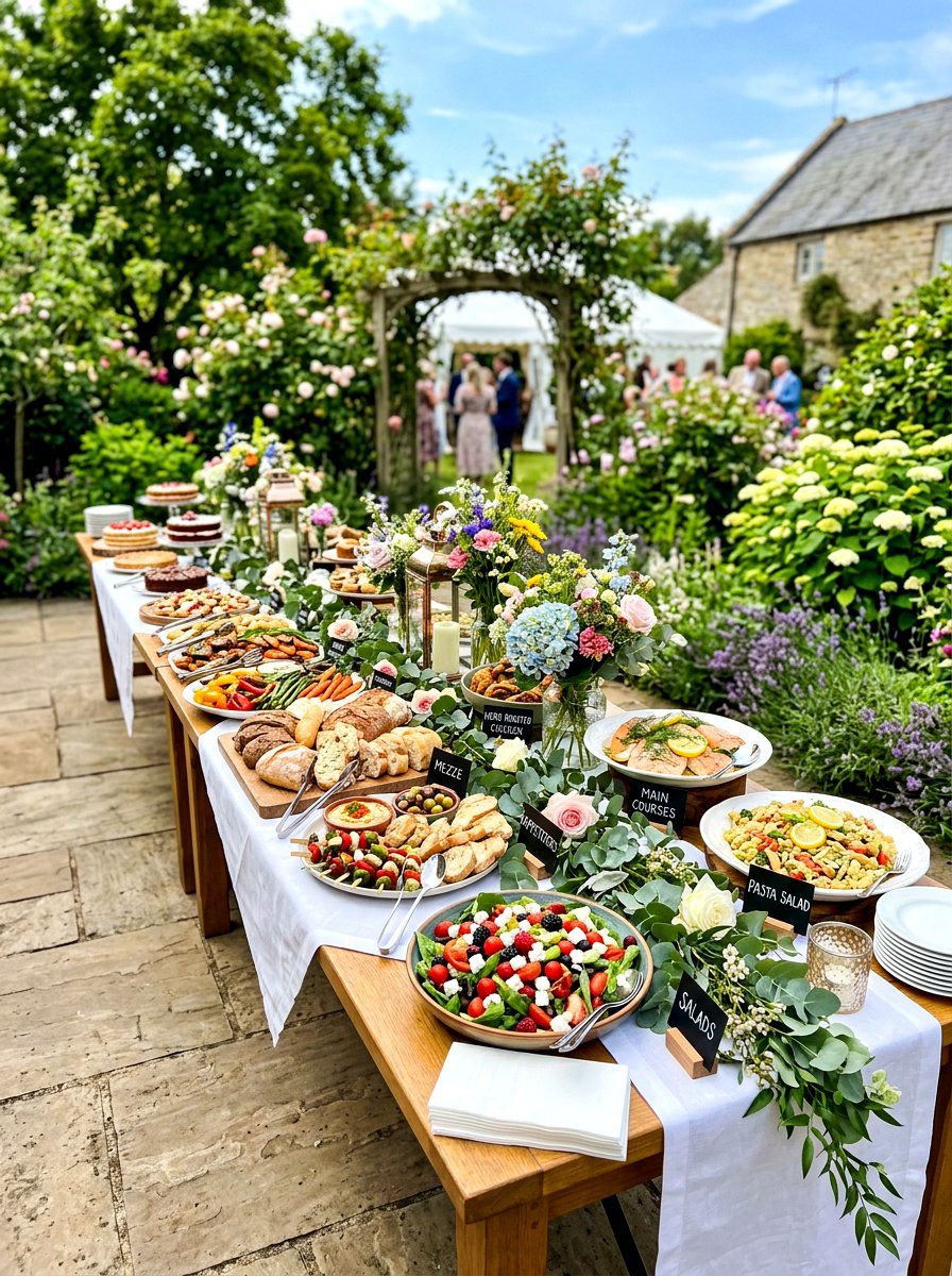 Long Buffet Table - 30 backyard hosting ideas