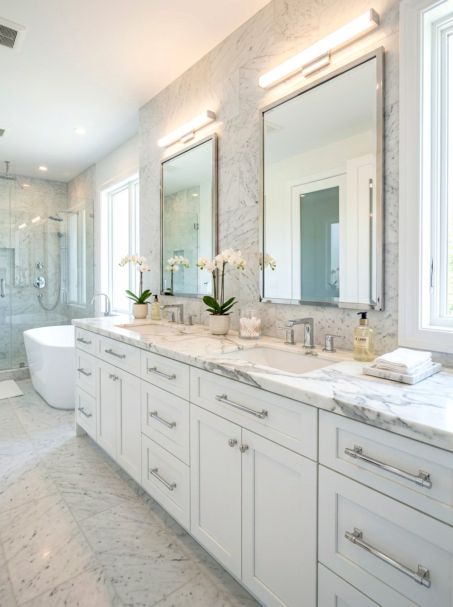 Long Chrome Pulls Bathroom Vanity - 30 long pull cabinet ideas