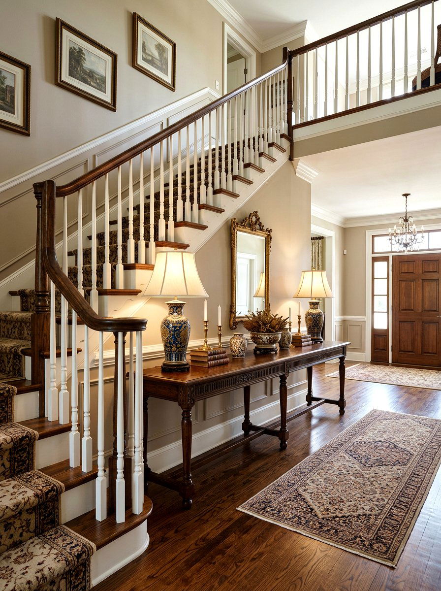 Long Console Table Behind Stairs - 30 console behind stairs ideas