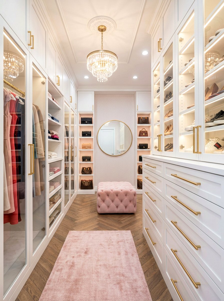 Long Gold Pulls Walk In Closet - 30 long pull cabinet ideas