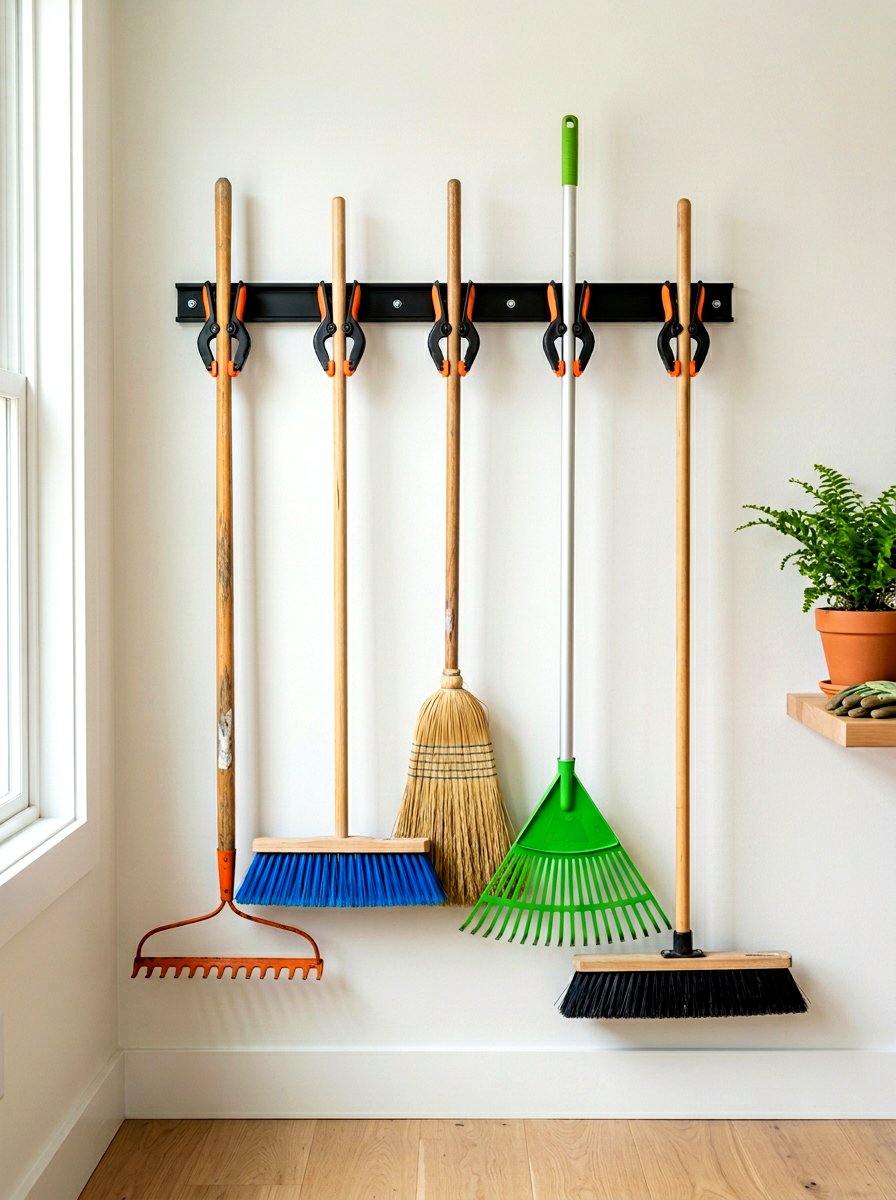 Long Handle Tool Hanger - 30 garden shed storage ideas