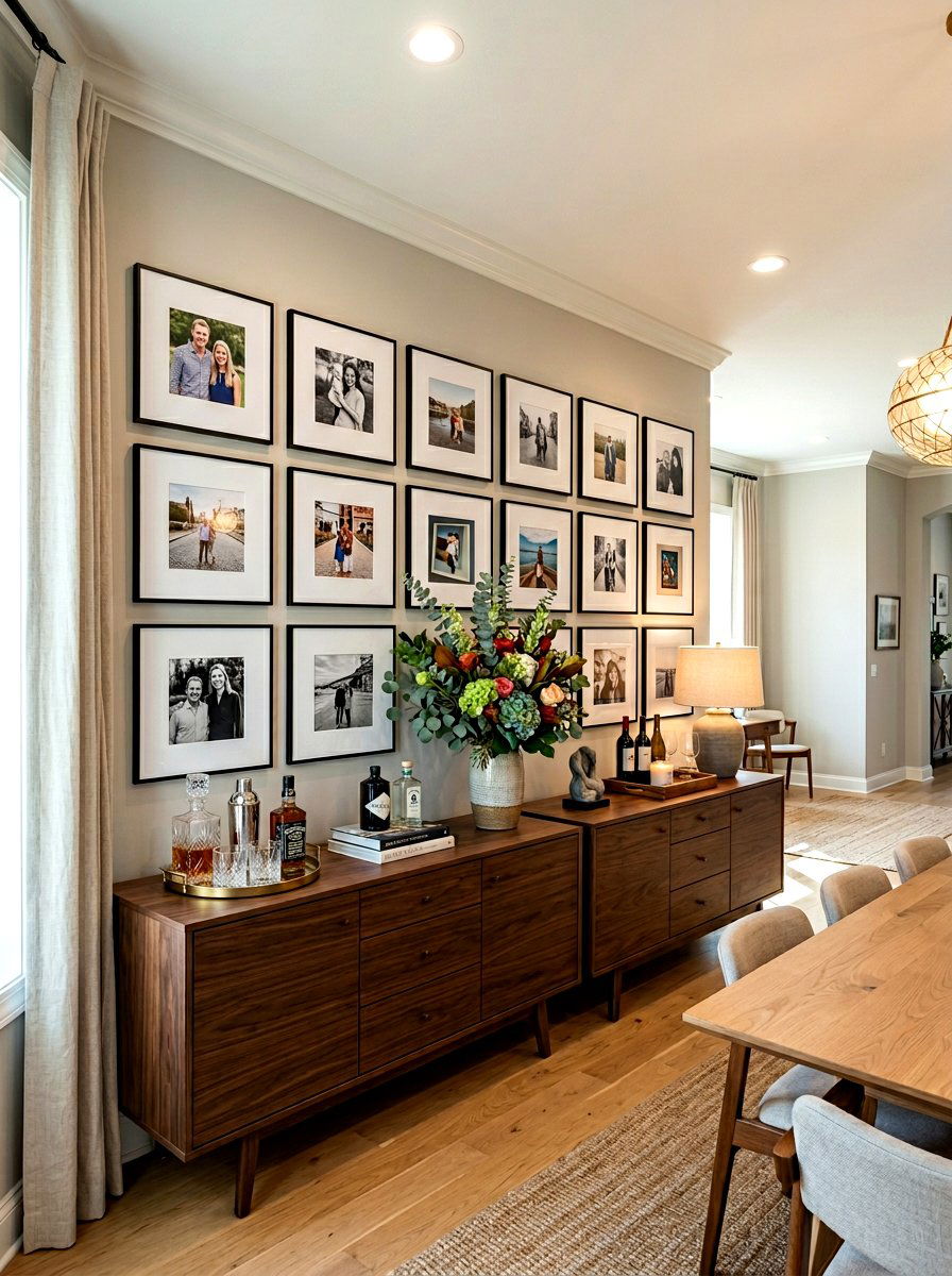 Long Sideboard Wall - 30 dining buffet styling ideas