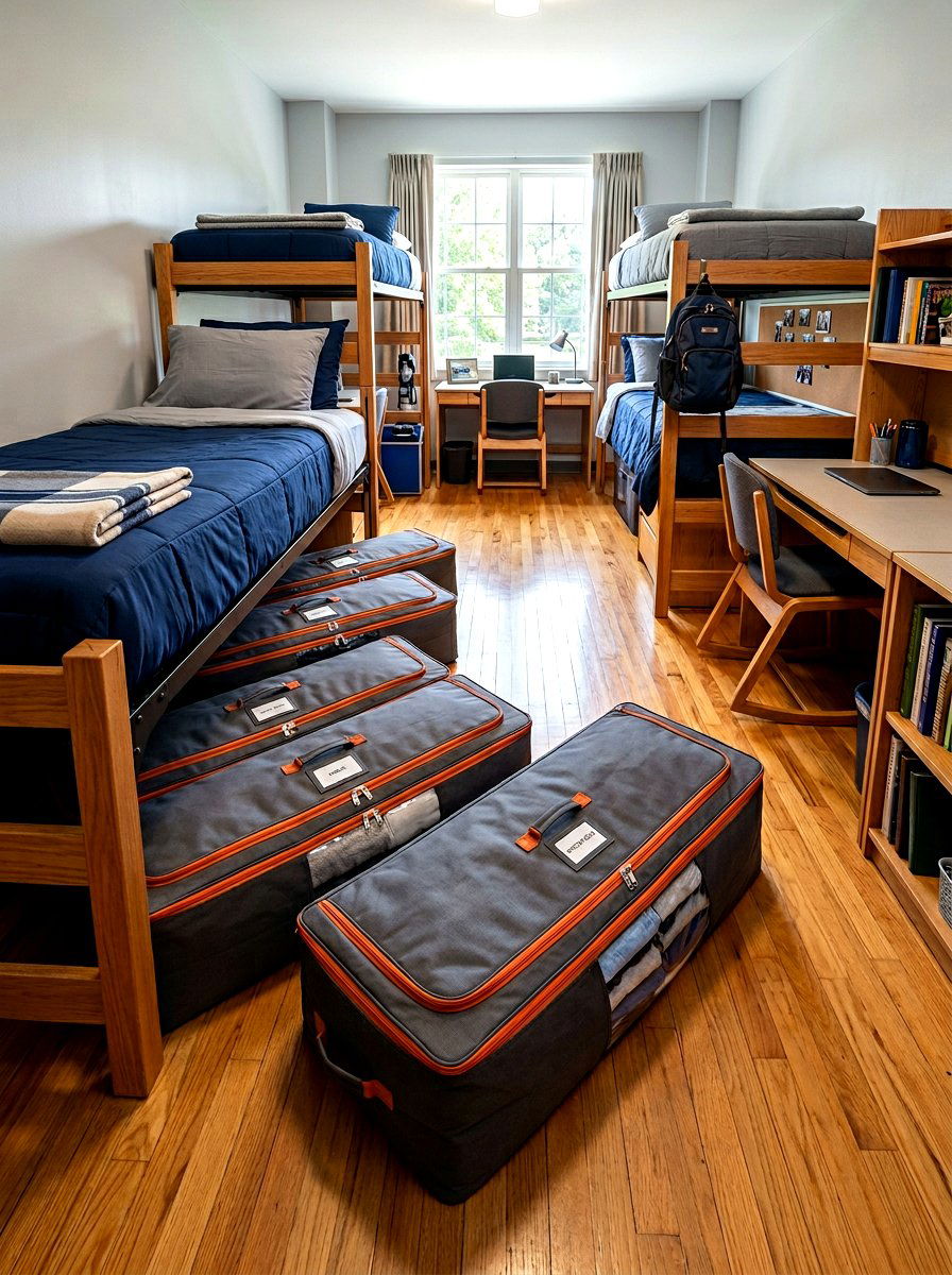 Long Under Bed Bags - 30 dorm storage under bed ideas