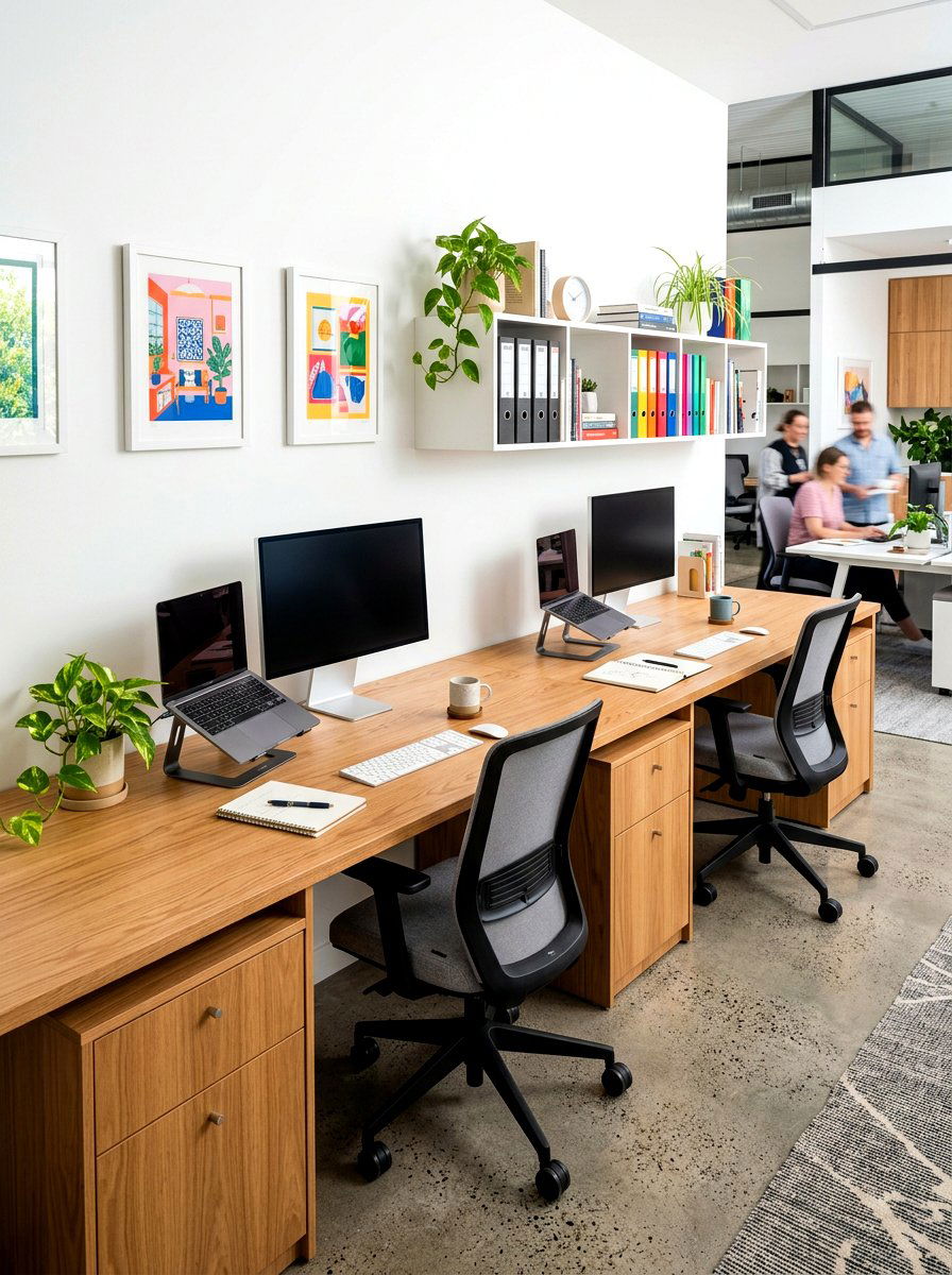 Long Work Station - 30 scrapbook room ideas