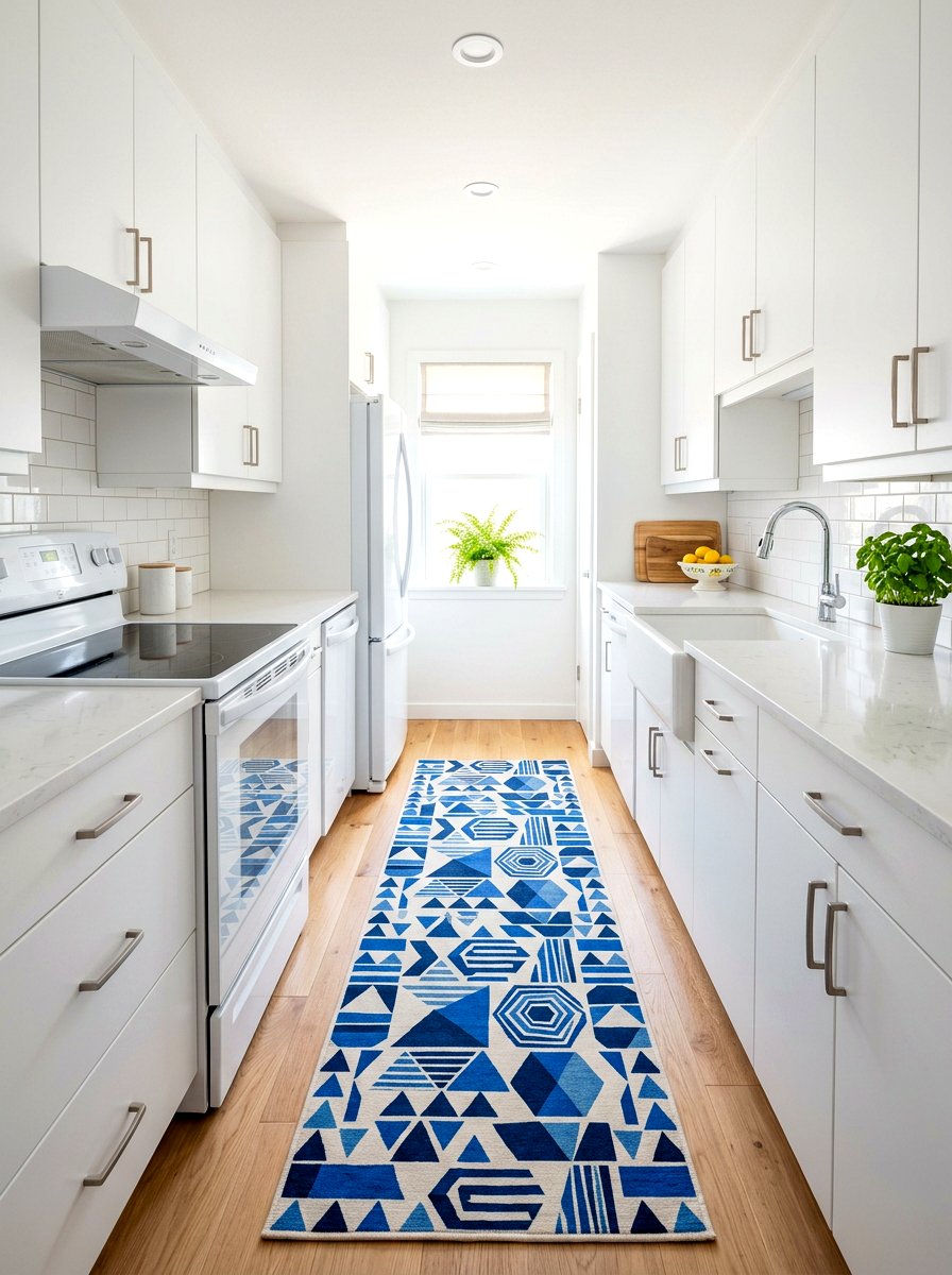 Long kitchen floor runner - 30 rental kitchen ideas