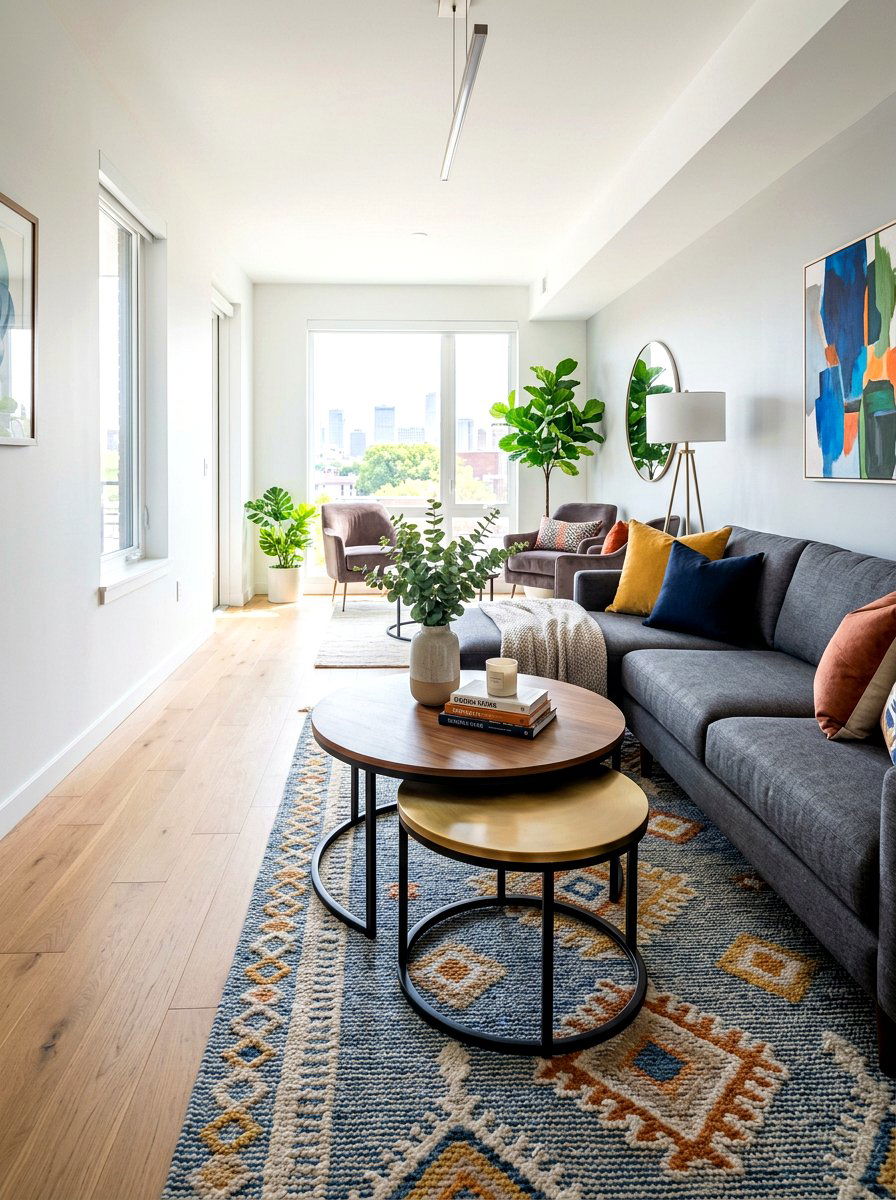 Long living room coffee table set - 30 long living room ideas