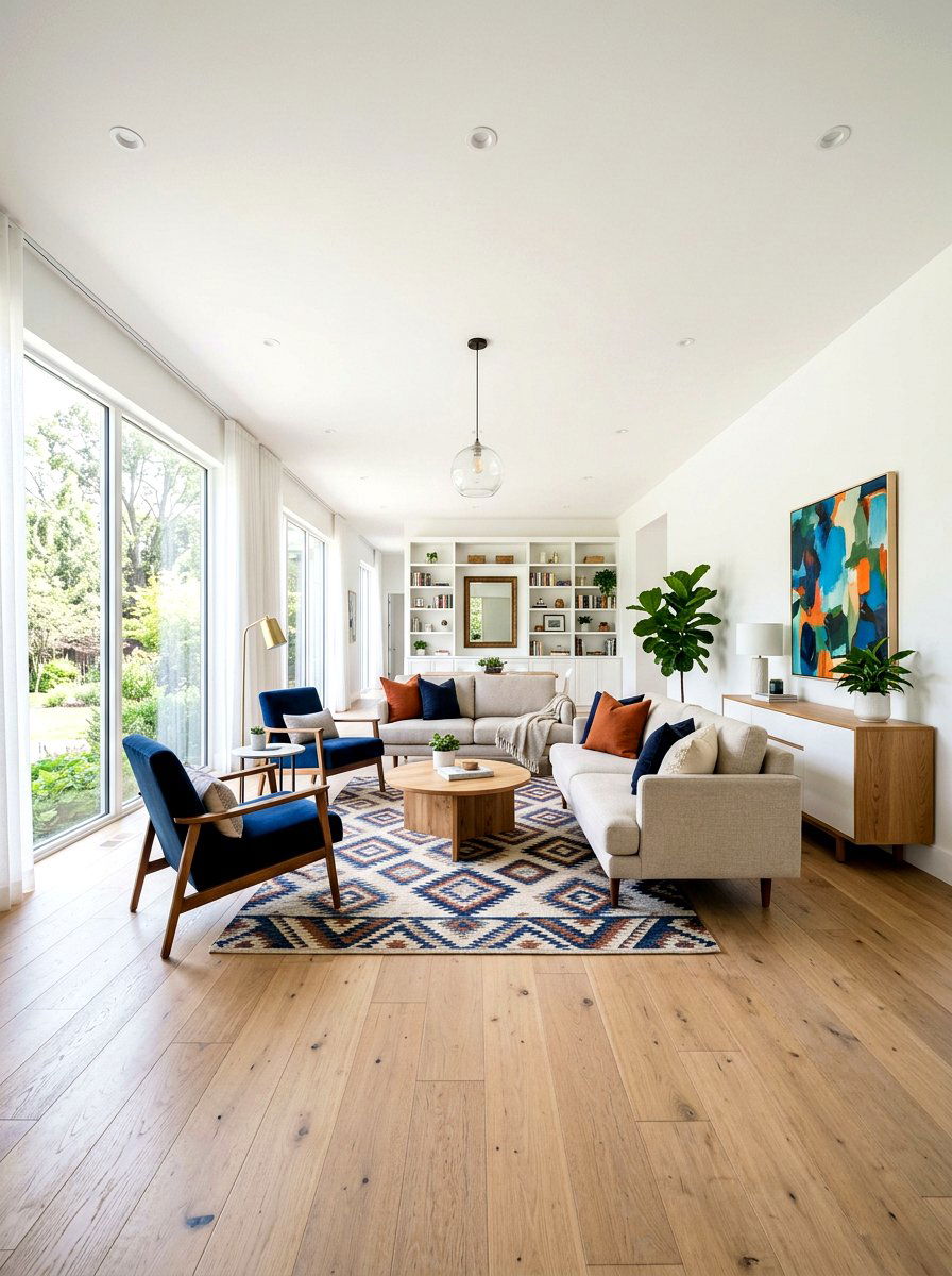 Long living room floating furniture - 30 long living room ideas