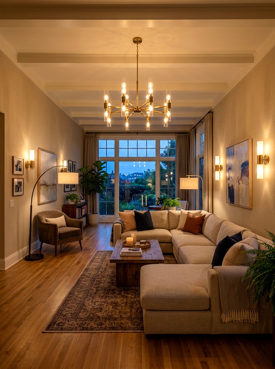 Long living room lighting plan - 30 long living room ideas