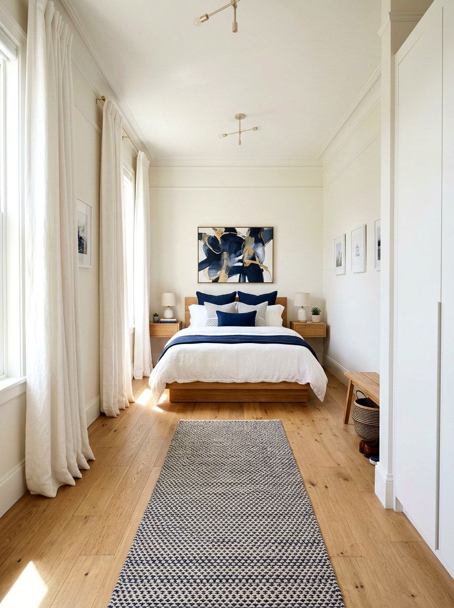 Long narrow bedroom floor plan - 30 narrow room decorating ideas