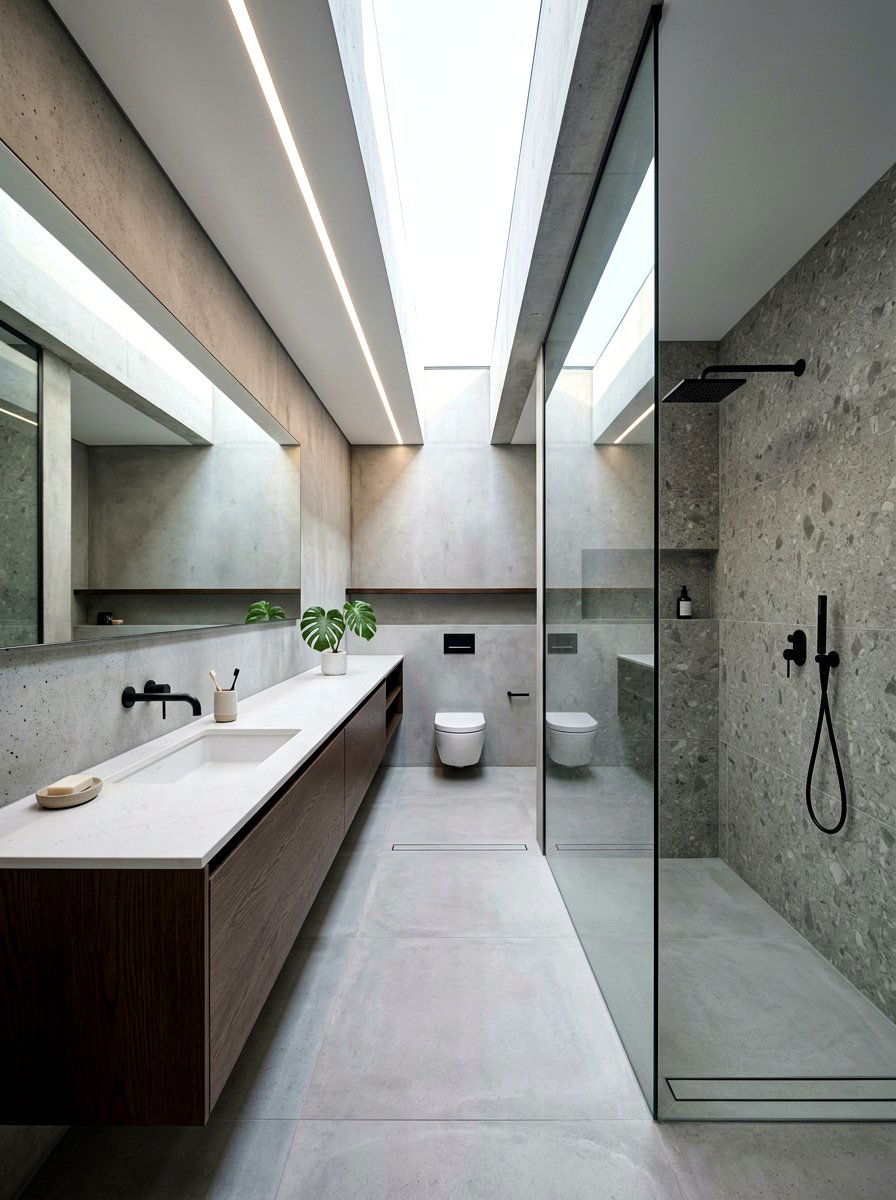 Long narrow skylight - 30 bathroom skylight ideas