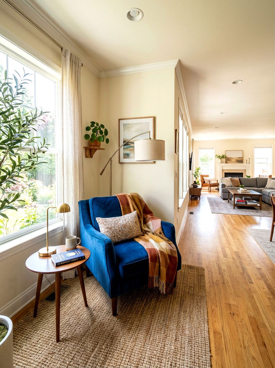 Long room corner nook - 30 long living room ideas