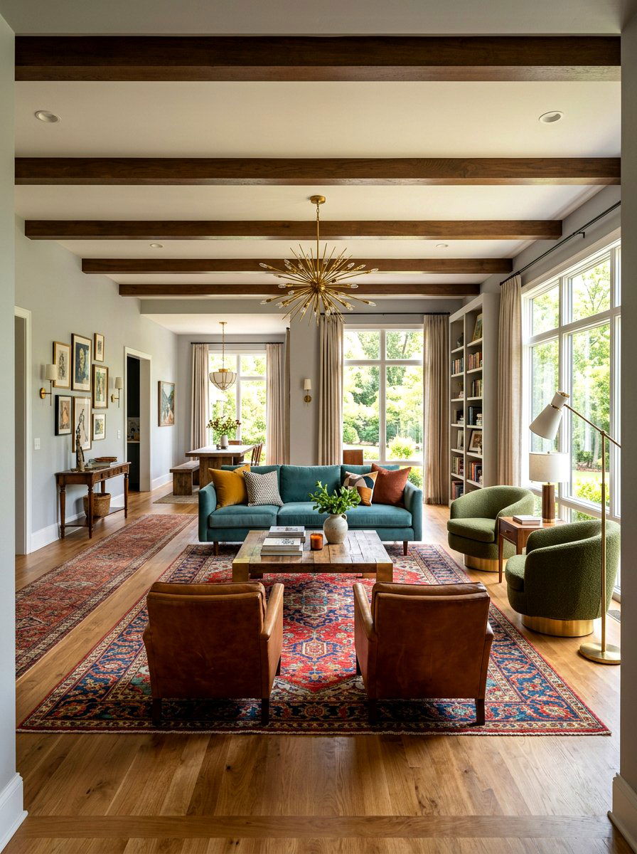 Long room double seating area - 30 long living room ideas