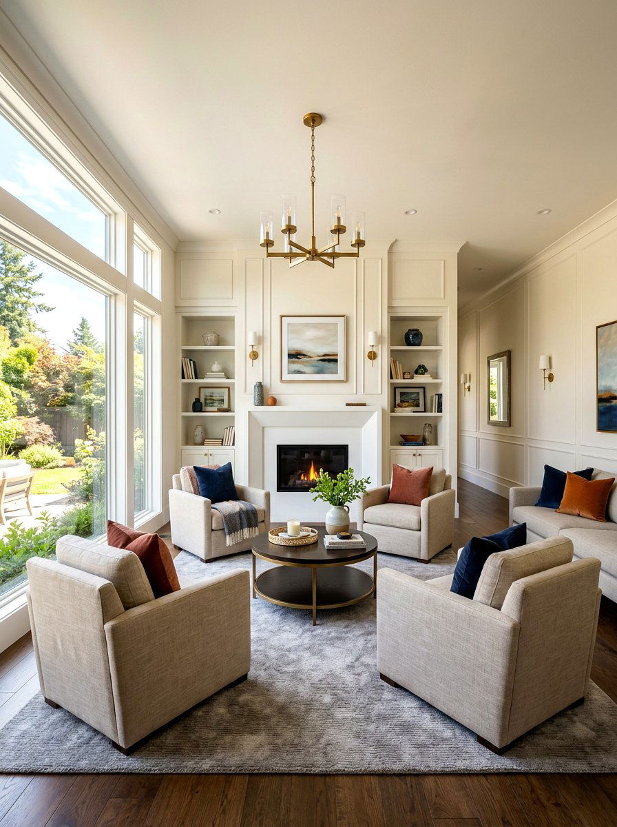 Long room fireplace focal point - 30 long living room ideas