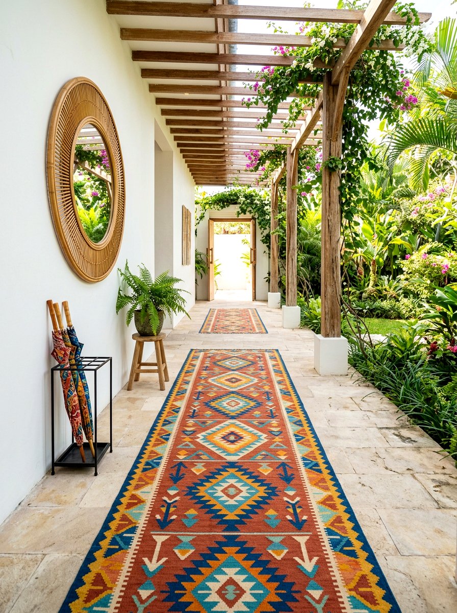 Long runner rug for hallway - 30 narrow rental hallway ideas