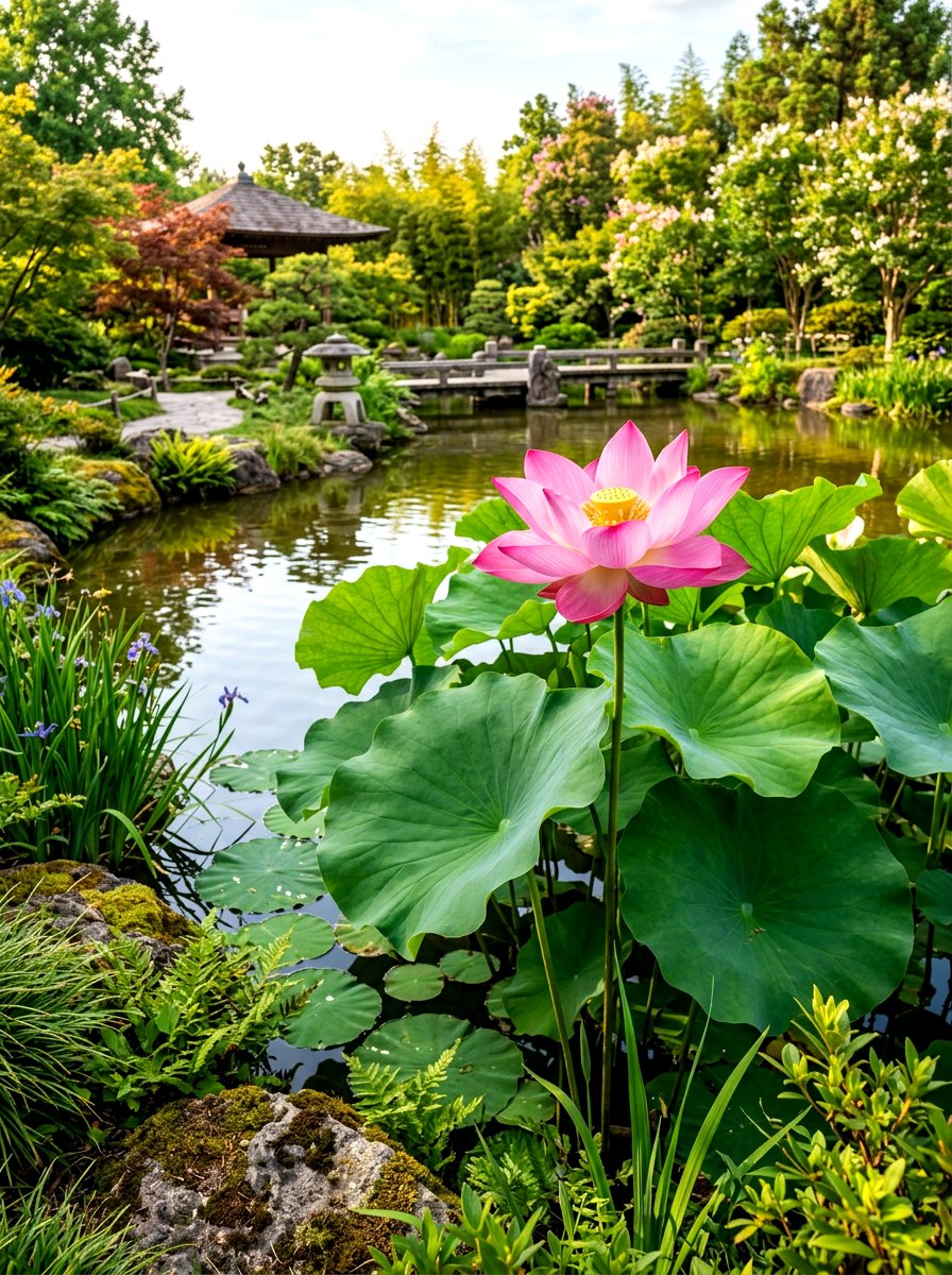 Lotus Flower Pond Edge Planting - 30 pond edge planting ideas