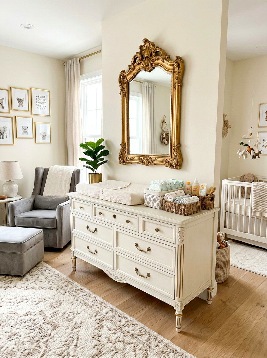 Louis XVI Style Dresser Nursery - 30 French nursery decor ideas