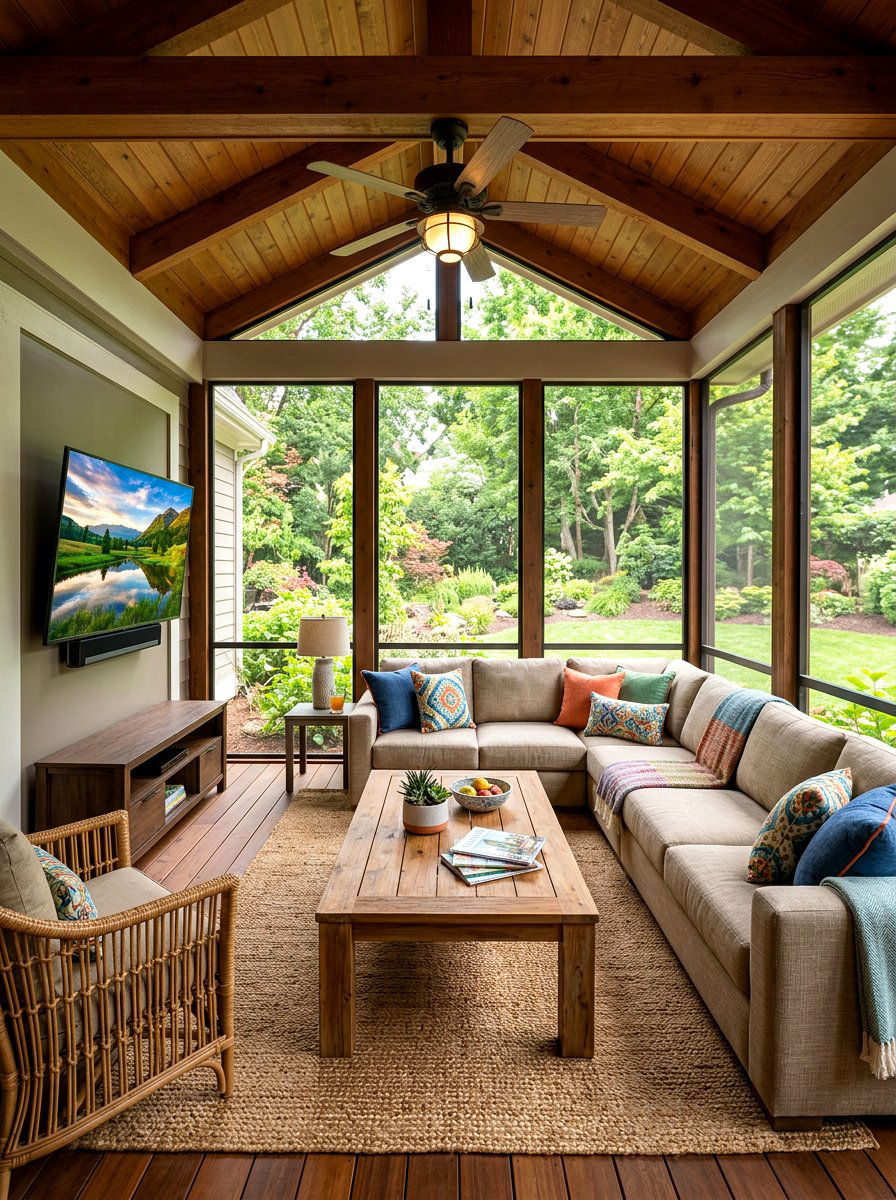 Lounge Screened Porch - 30 screened porch ideas