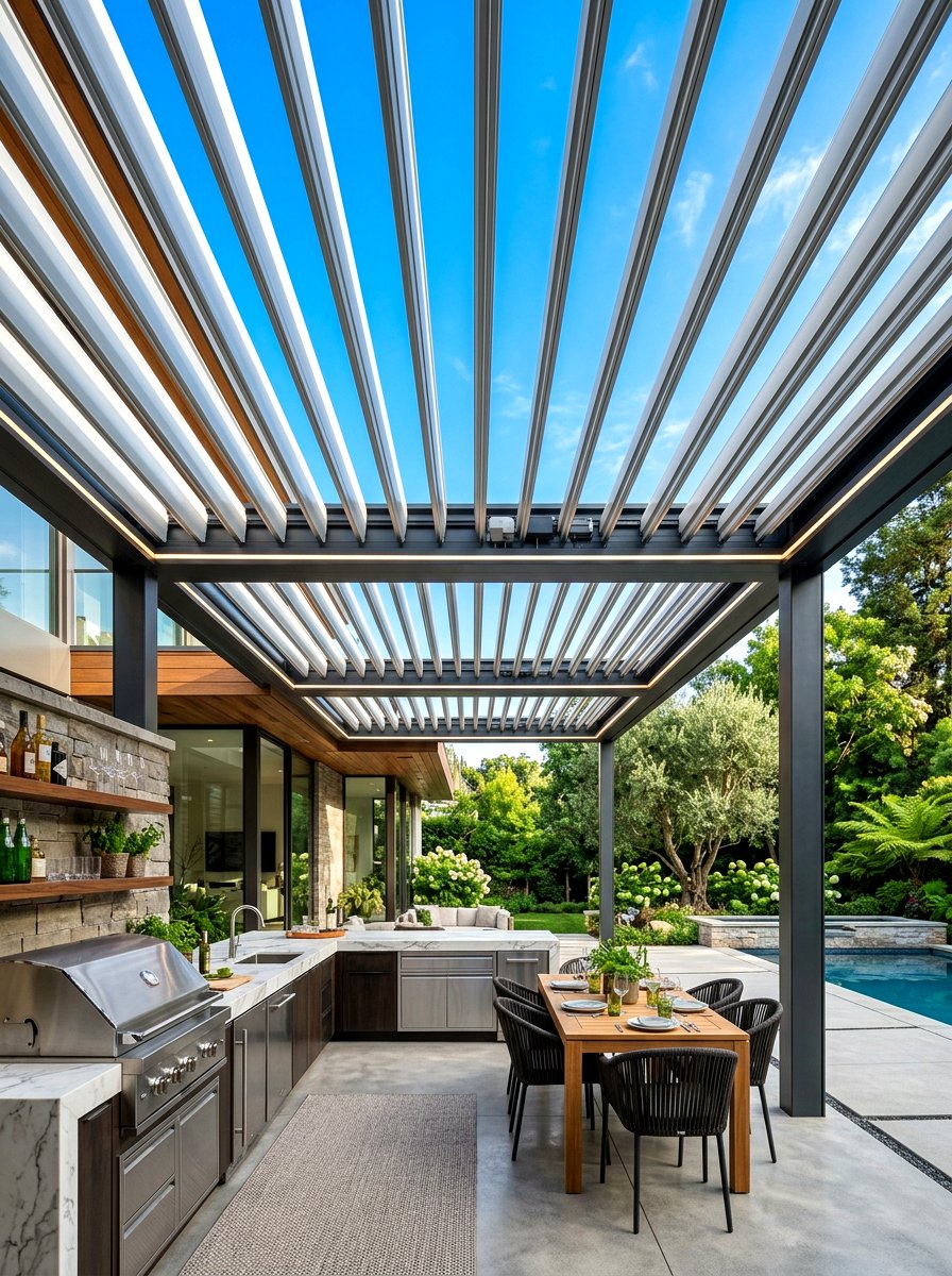 Louvered Deck Roof System - 30 covered deck ideas