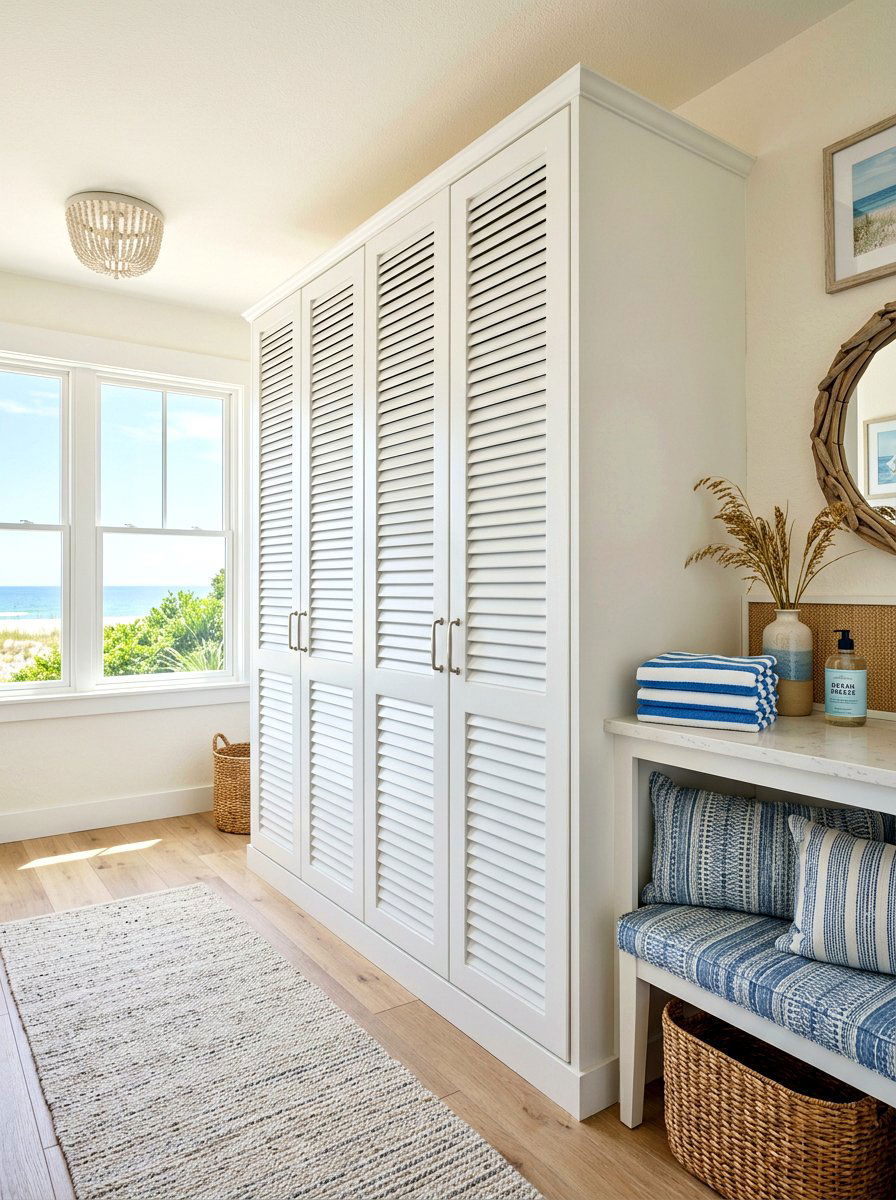 Louvered Laundry Cabinet Doors - 30 laundry room cabinet ideas