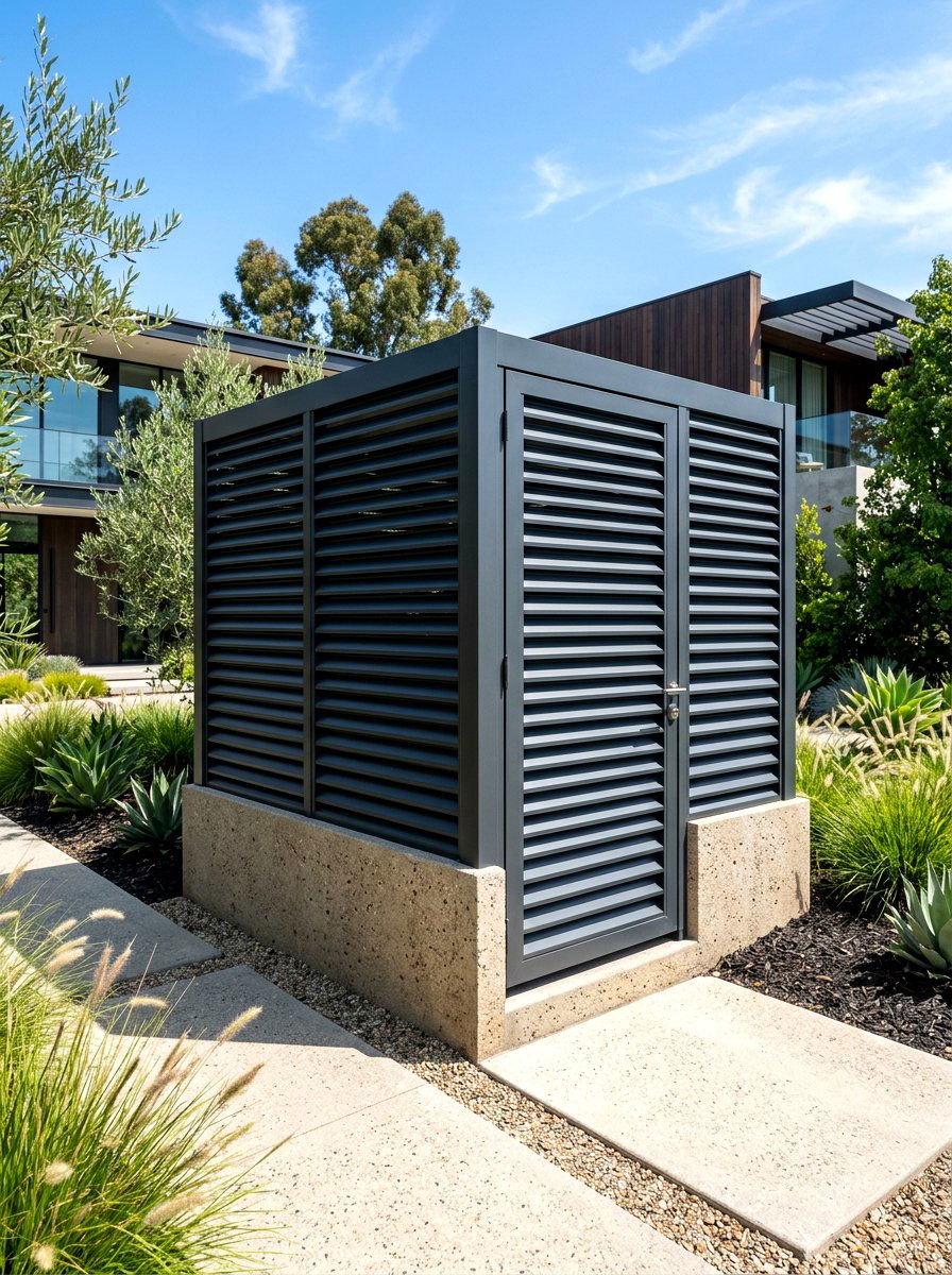 Louvered Panel Enclosure - 30 AC unit landscaping ideas