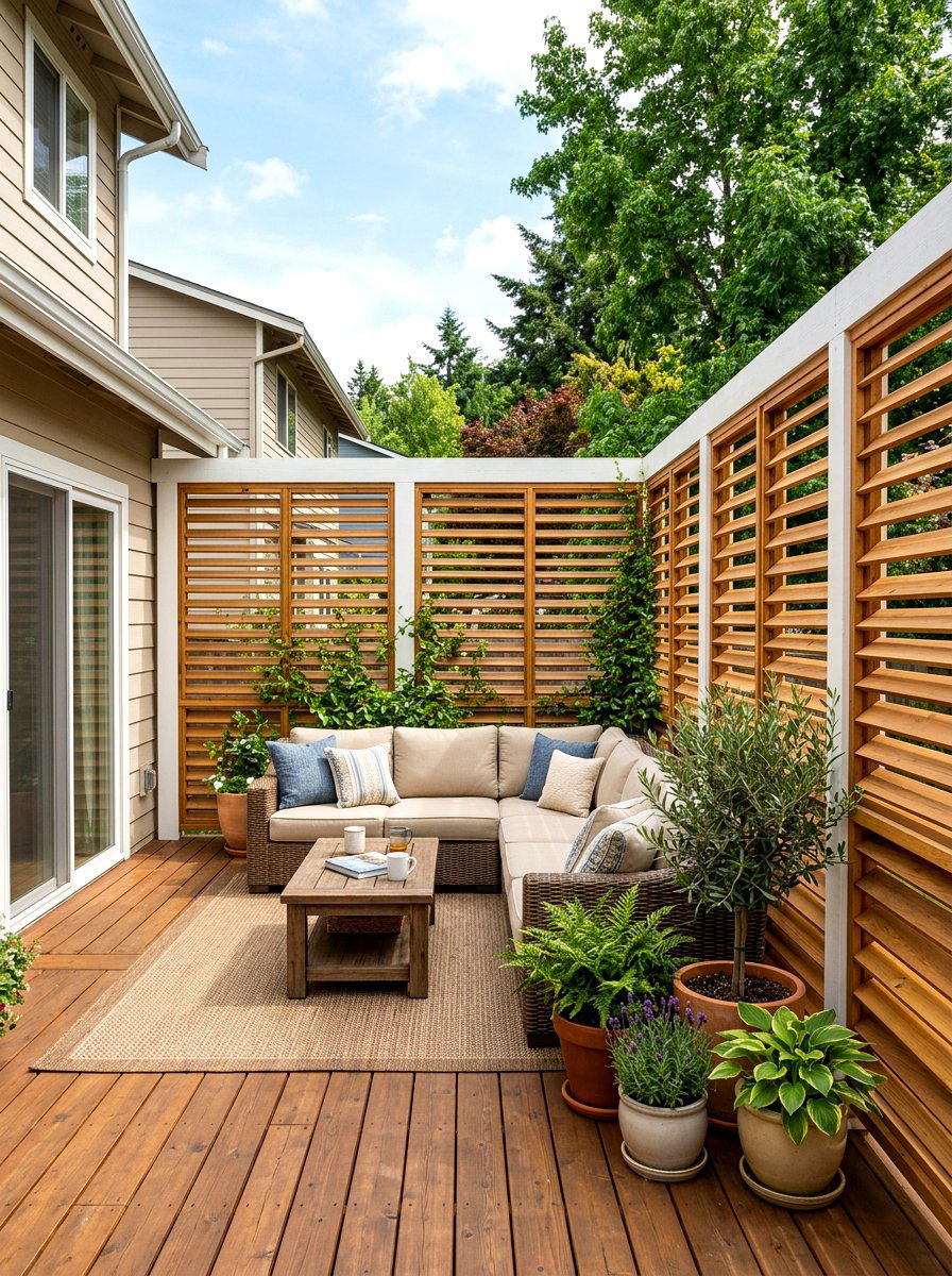 Louvered Privacy Panel - 30 privacy fence ideas